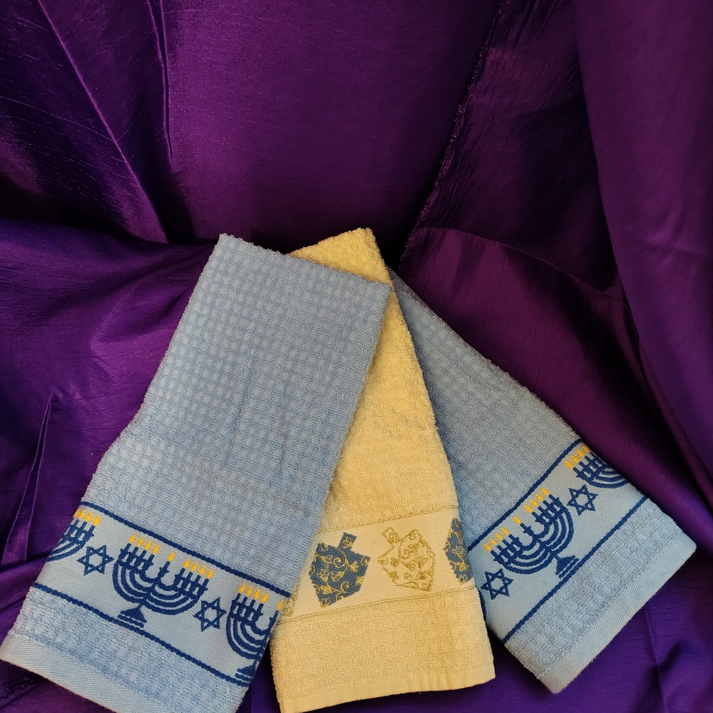 Blue and Yellow Hanukkah Towels